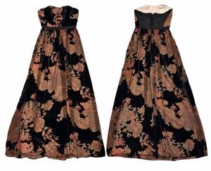 Anthropologie ERIN Erin Fetherston Rosalind Velvet Floral Strapless Gown Burnout